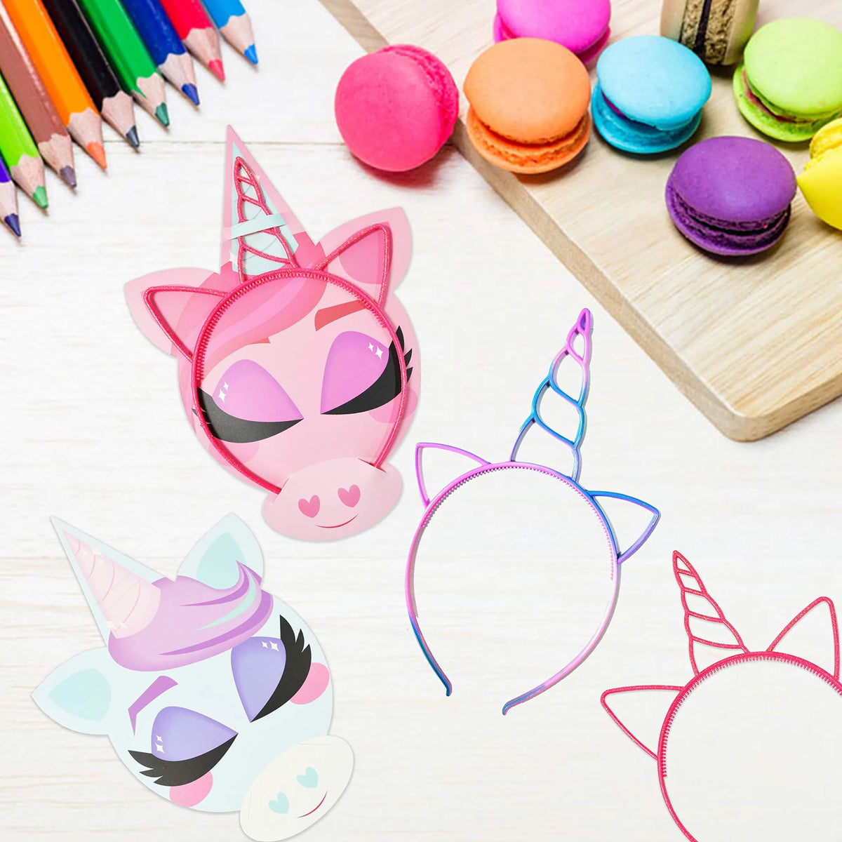16 Unicorn Headband Valentines Cards for Kids Classroom Exchange