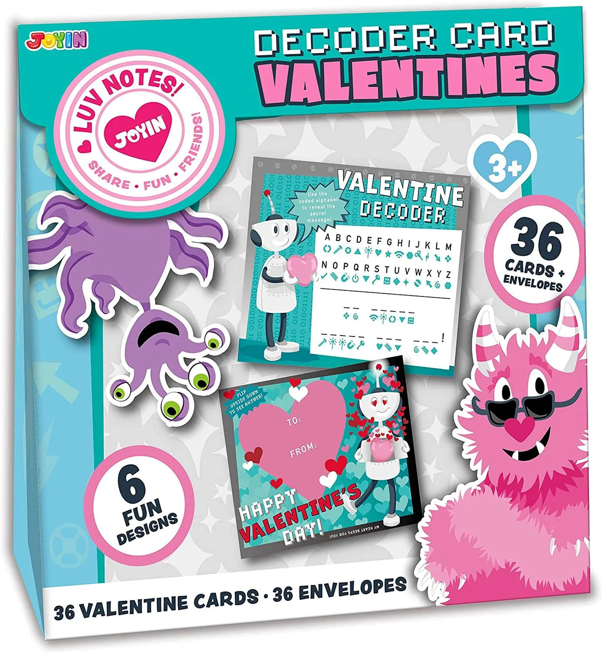 36 Valentine's Day Gift Cards with Decoding Games