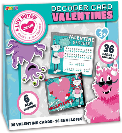 36 Valentine's Day Gift Cards with Decoding Games