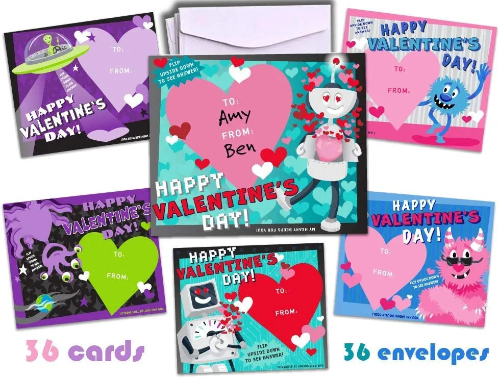 36 Valentine's Day Gift Cards with Decoding Games