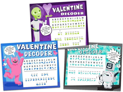 36 Valentine's Day Gift Cards with Decoding Games