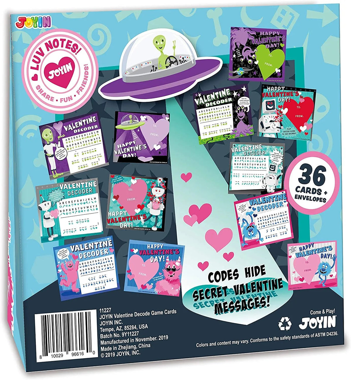 36 Valentine's Day Gift Cards with Decoding Games