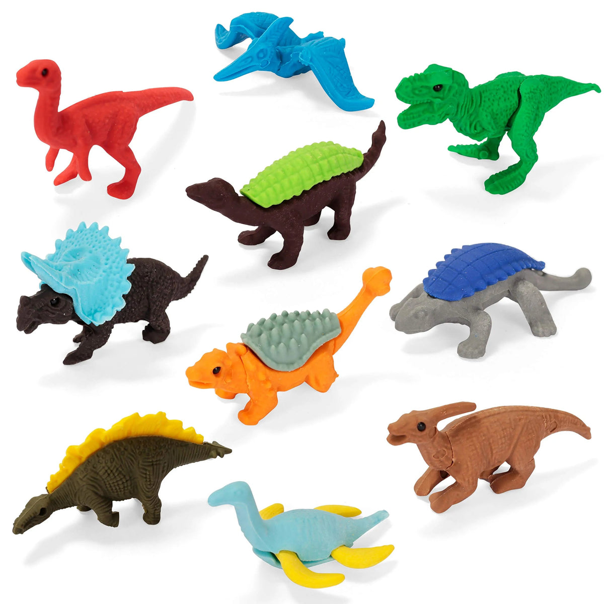 30 Dinosaur Erasers with Valentine's Day Cards for Kids Classroom Exchange Gifts