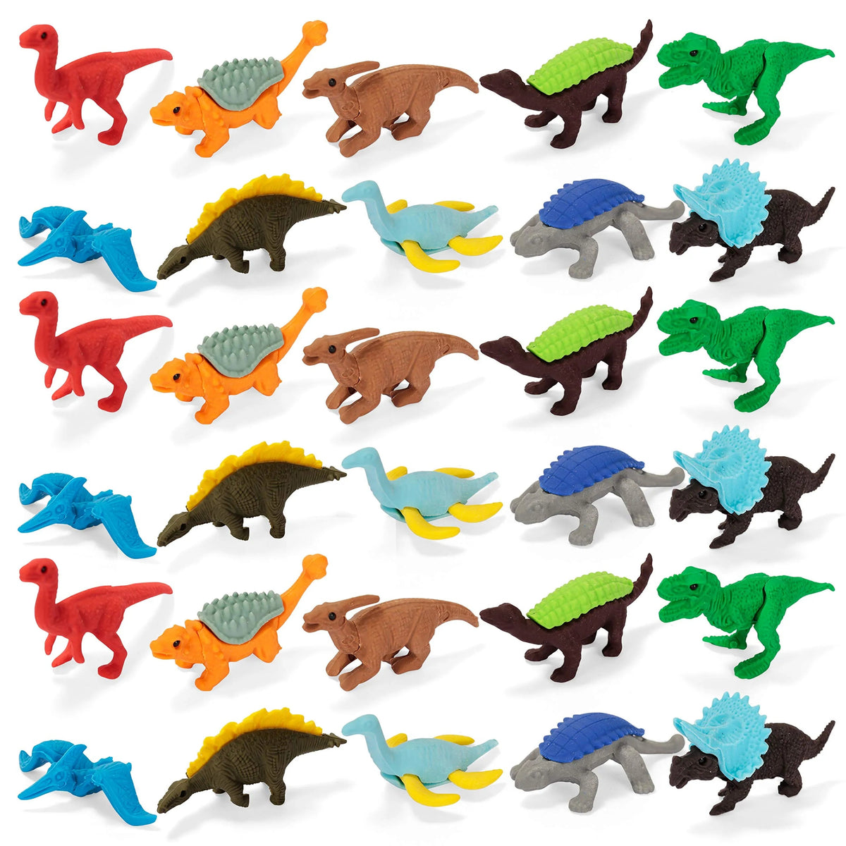 30 Dinosaur Erasers with Valentine's Day Cards for Kids Classroom Exchange Gifts