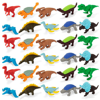 30 Dinosaur Erasers with Valentine's Day Cards for Kids Classroom Exchange Gifts