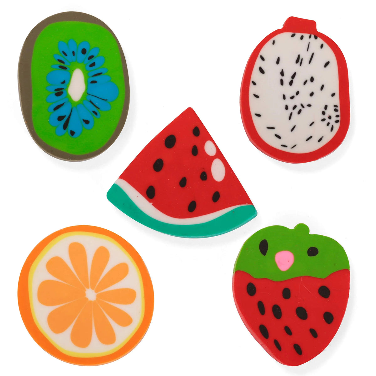 28-Piece Valentine's Fruit Eraser Set with Cards for Kids Classroom Exchange Gifts