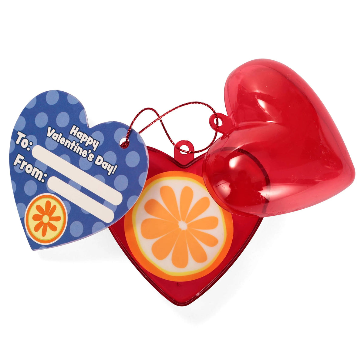 28-Piece Valentine's Fruit Eraser Set with Cards for Kids Classroom Exchange Gifts