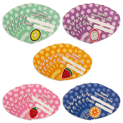 28-Piece Valentine's Fruit Eraser Set with Cards for Kids Classroom Exchange Gifts