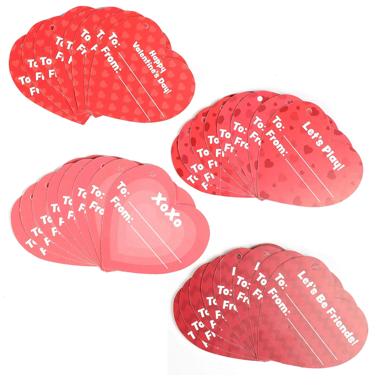28-Piece Rainbow Spring Hearts Set with Valentine's Day Cards for Kids Classroom Exchange Gifts