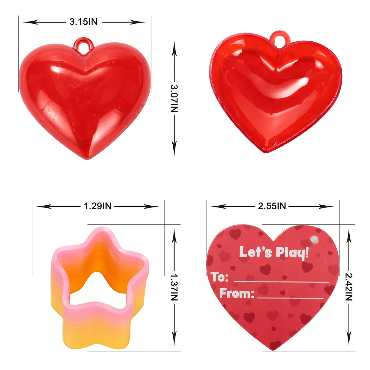 28-Piece Rainbow Spring Hearts Set with Valentine's Day Cards for Kids Classroom Exchange Gifts