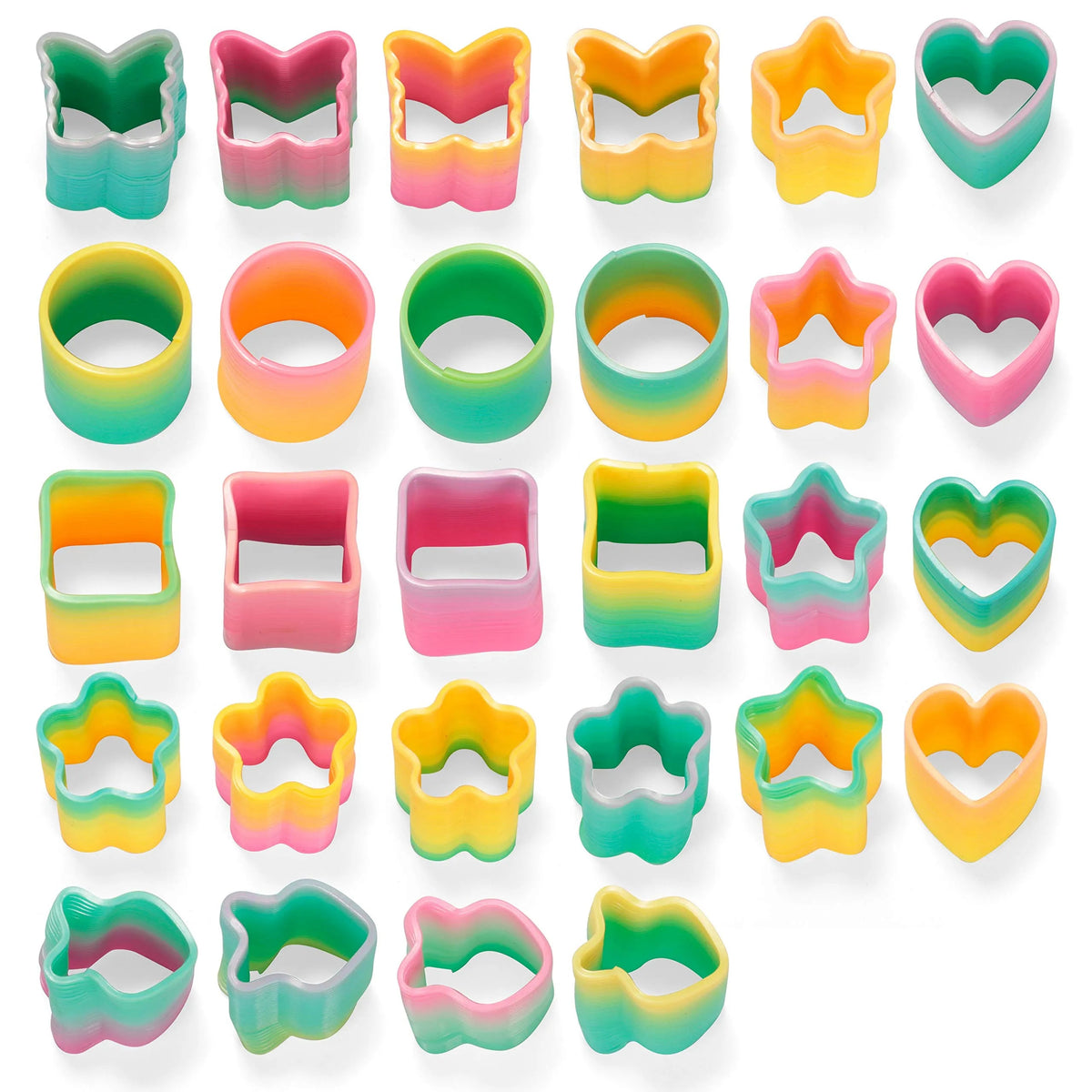 28-Piece Rainbow Spring Hearts Set with Valentine's Day Cards for Kids Classroom Exchange Gifts