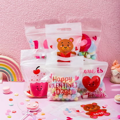 Valentine's Day Cellophane Gift Bags - 36 Pcs, 6 Themed Designs