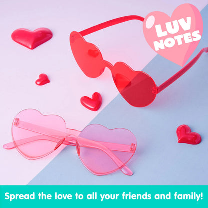 6-Pack Valentine's Day Heart-Shaped Rimless Sunglasses