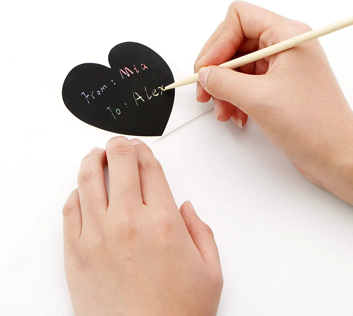 Valentine's Day Heart-Shaped Scratch-Off Sticker Roll Gift Cards