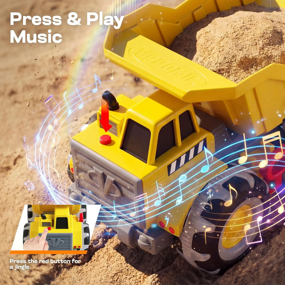 Vroomix Heavy-Duty Dump Truck Toy for Indoor & Beach Play