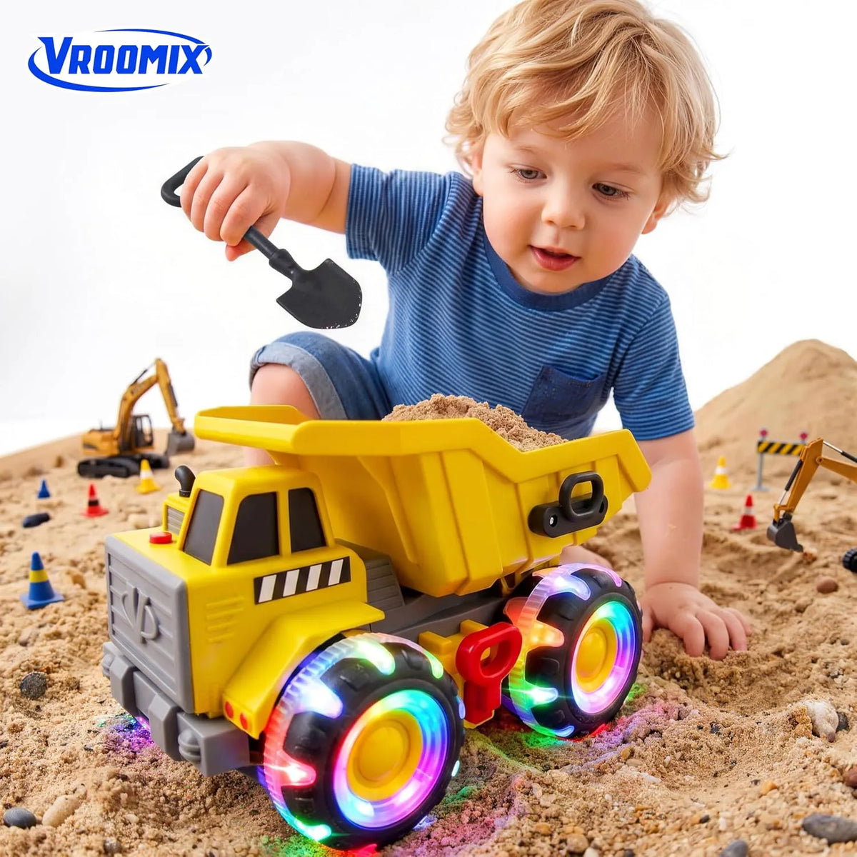Vroomix Heavy-Duty Dump Truck Toy for Indoor & Beach Play