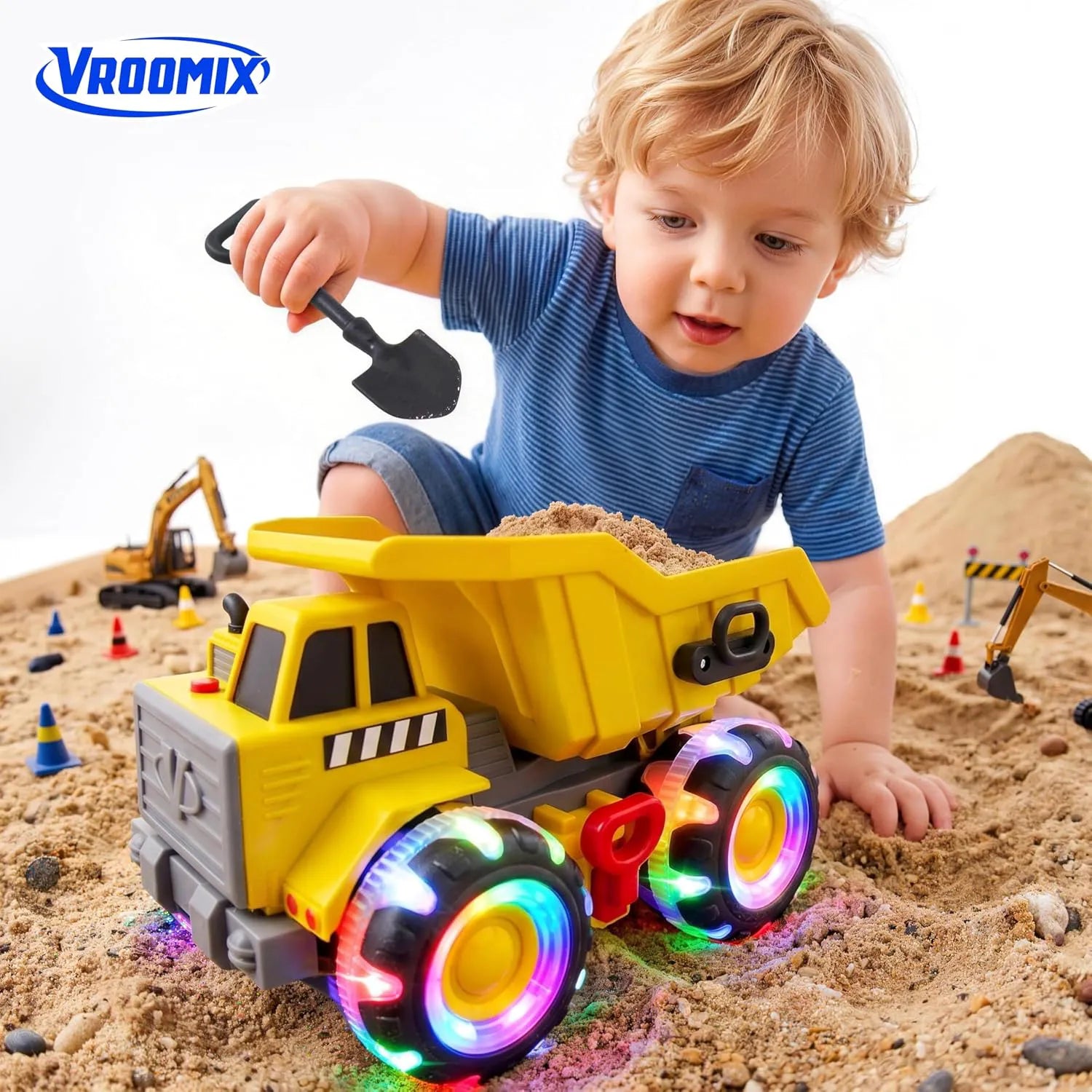 Vroomix Heavy-Duty Dump Truck Toy for Indoor & Beach Play