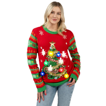 Women's Light-Up Pullover Ugly Sweater Dress