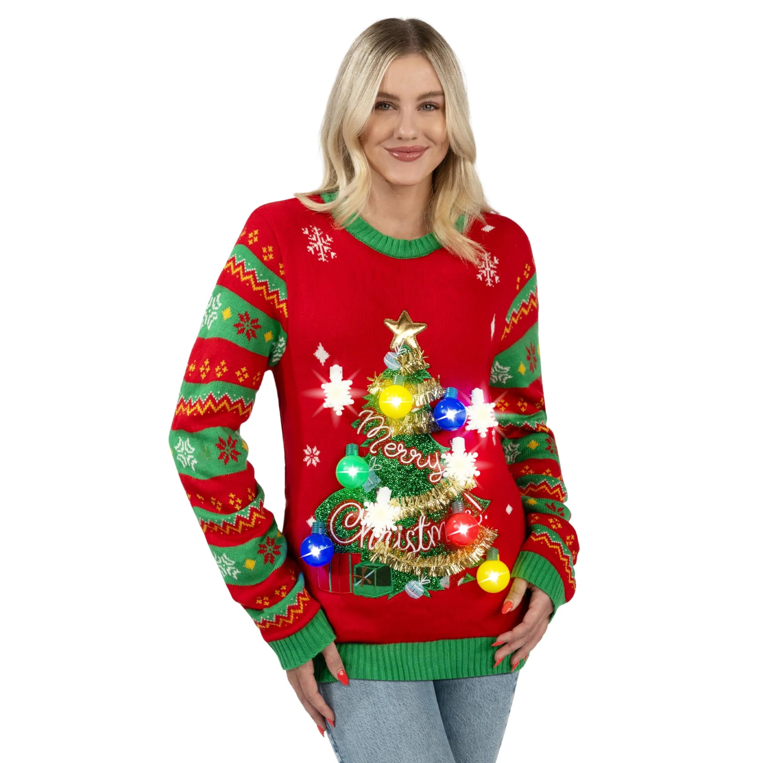 Women's Light-Up Pullover Ugly Sweater Dress