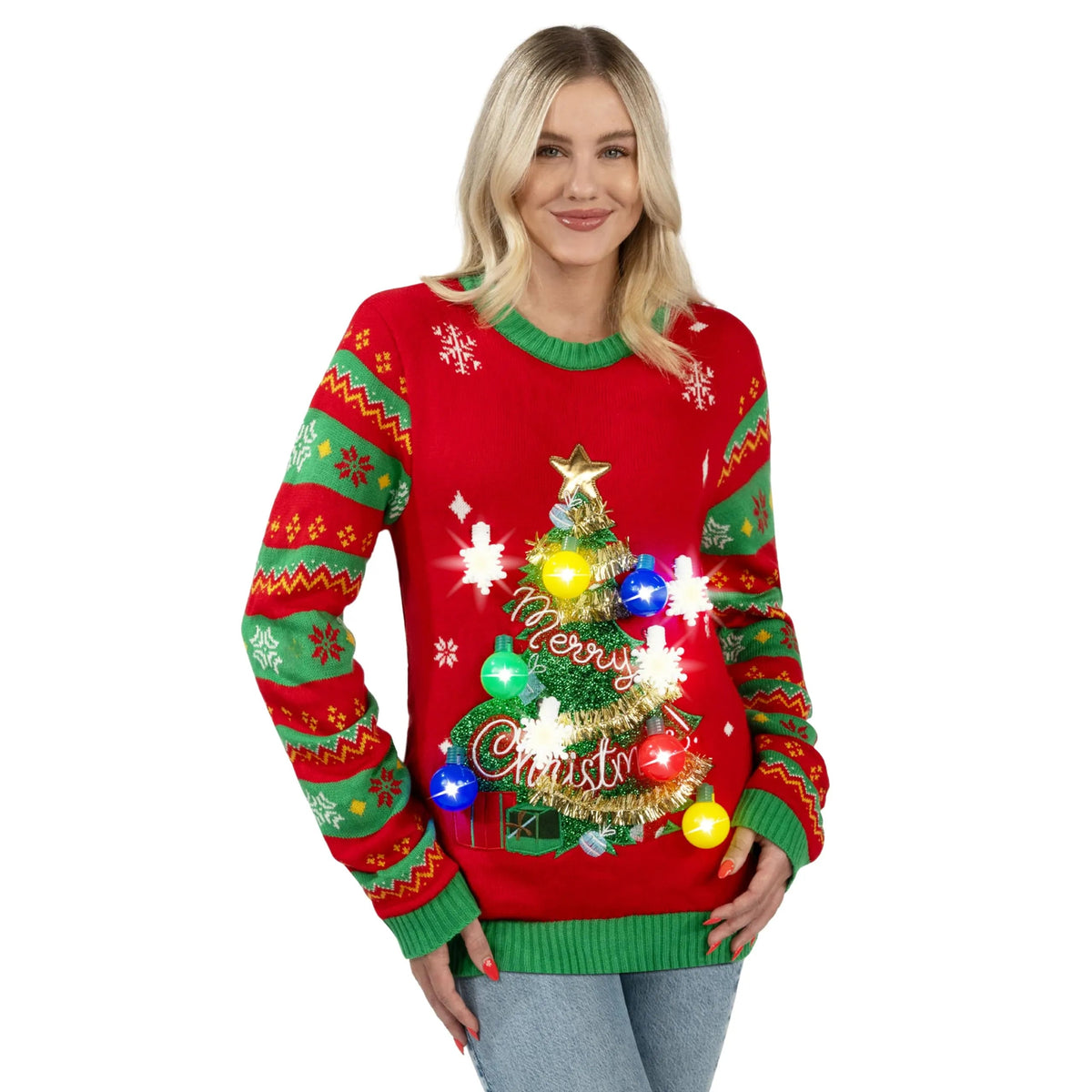 Women's Light-Up Pullover Ugly Sweater Dress