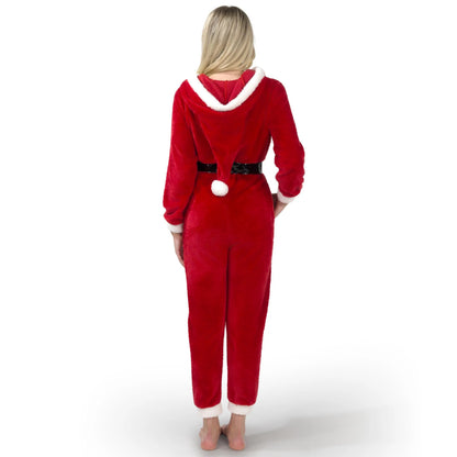 Women's Santa Hooded Onesie Pajamas