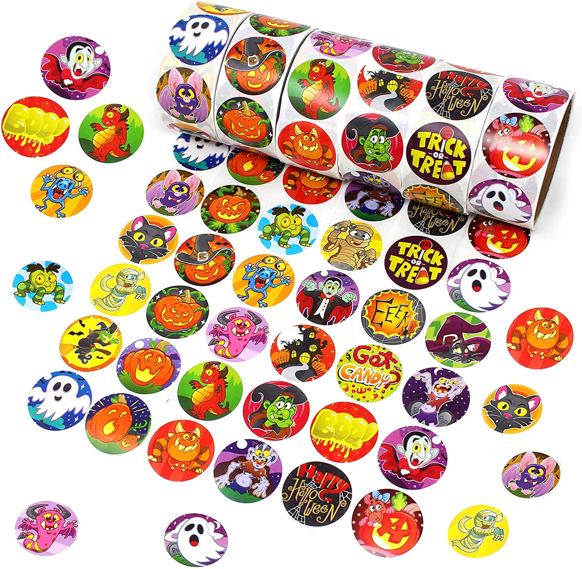 600 Pcs Halloween Roll Stickers