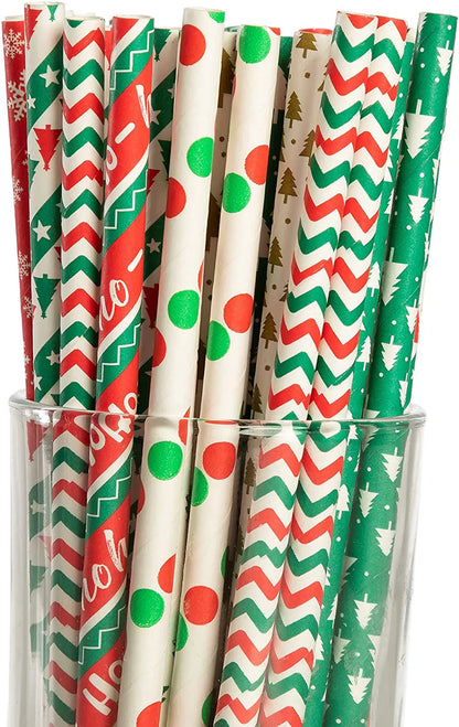 Assorted Color Disposable Paper Drinking Straws