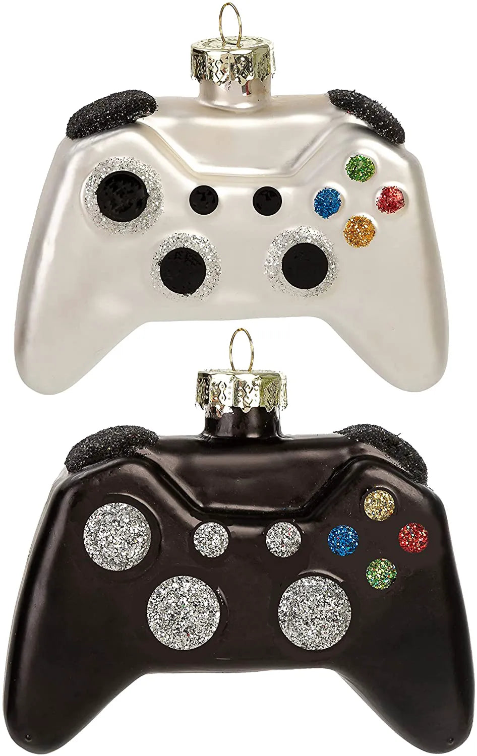 Black and White Christmas Tree Game Controller Ornament