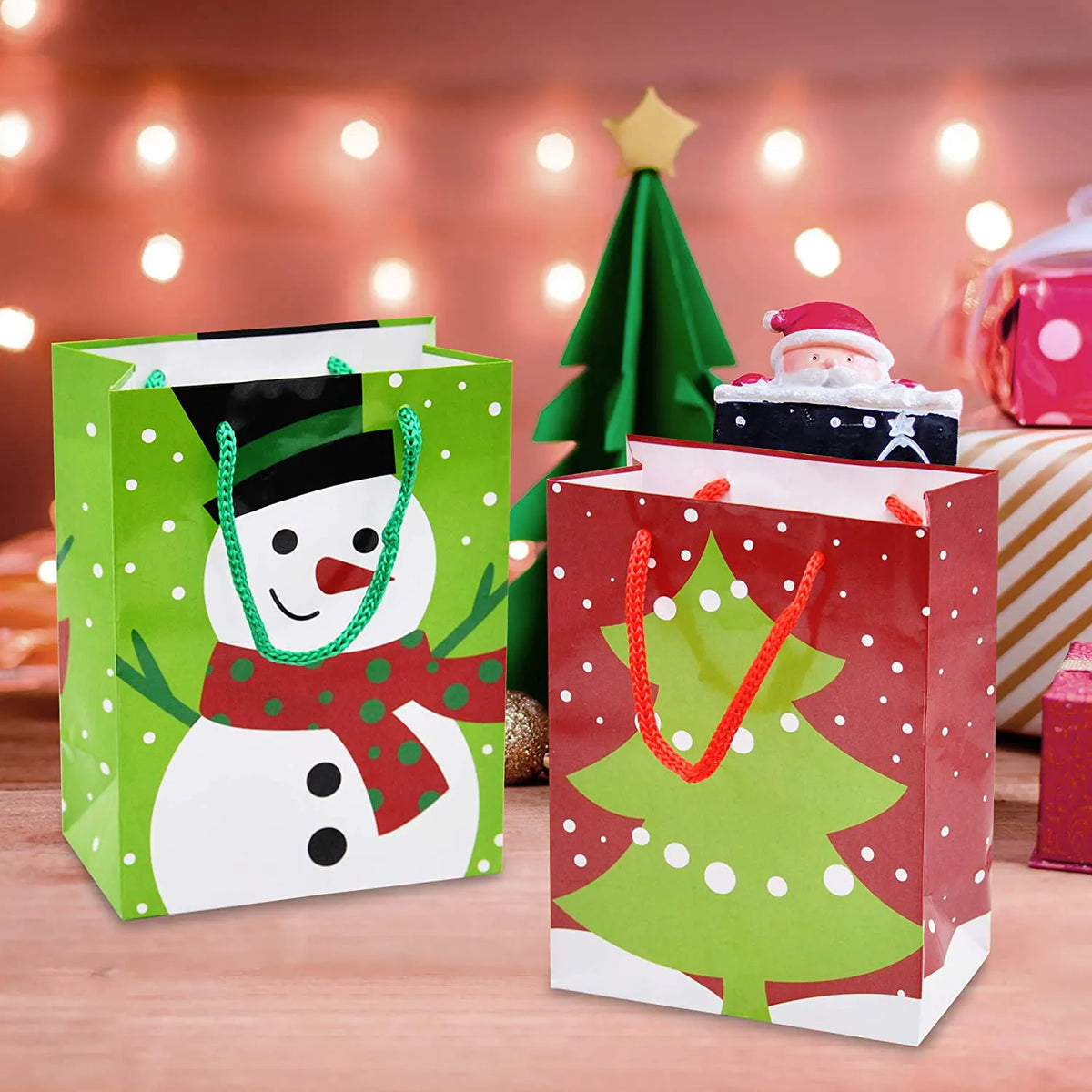 18 Pack Christmas Gift Bags - Holiday Paper Gift Bags