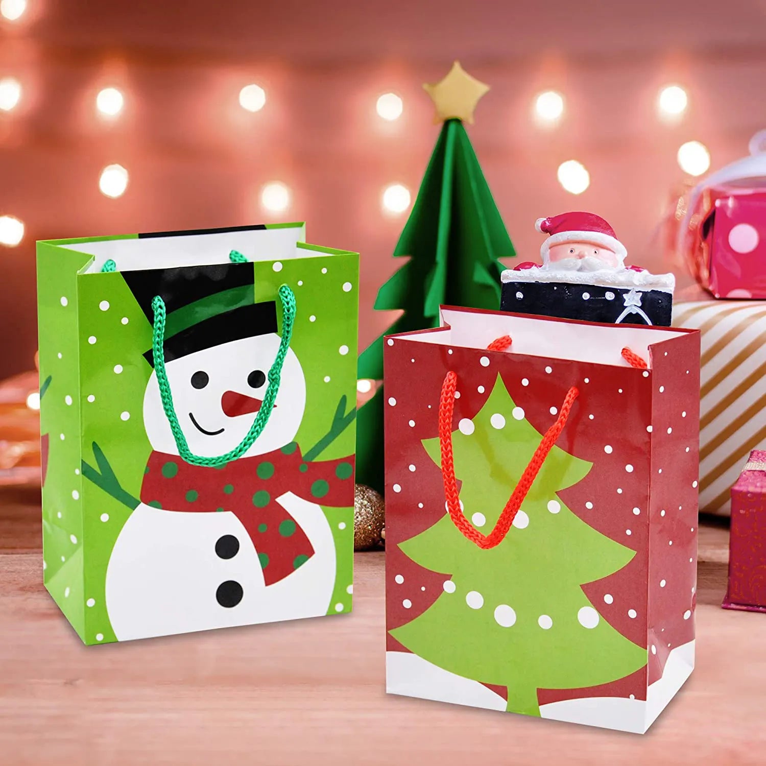 18 Pack Christmas Gift Bags - Holiday Paper Gift Bags