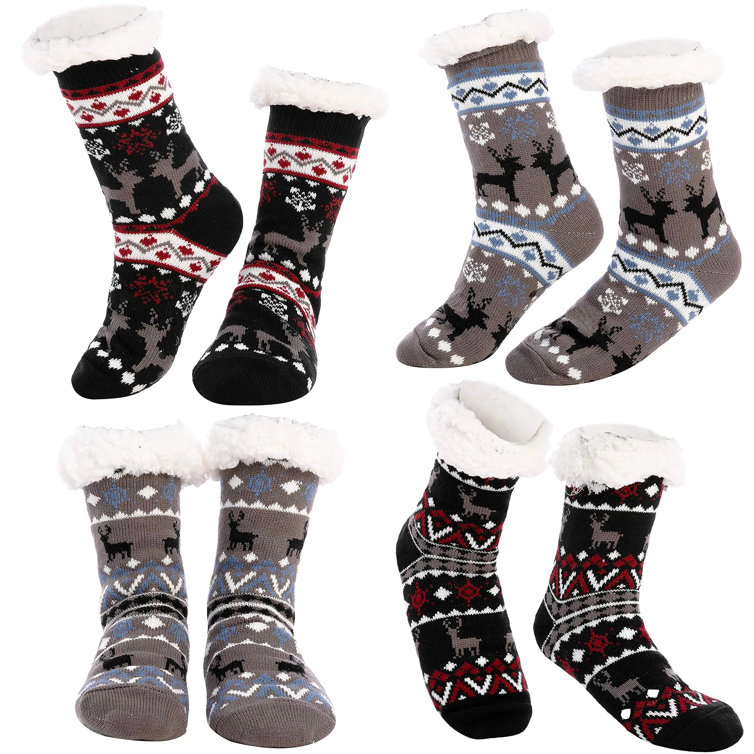 4-Piece Premium Fleece Crew Socks