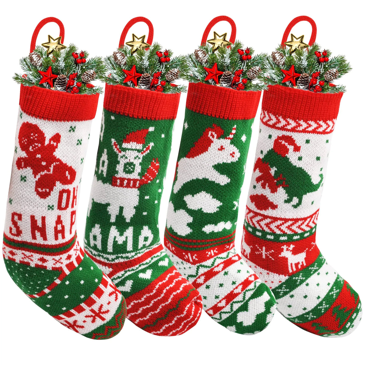 4-Pack 18-Inch Christmas Stockings