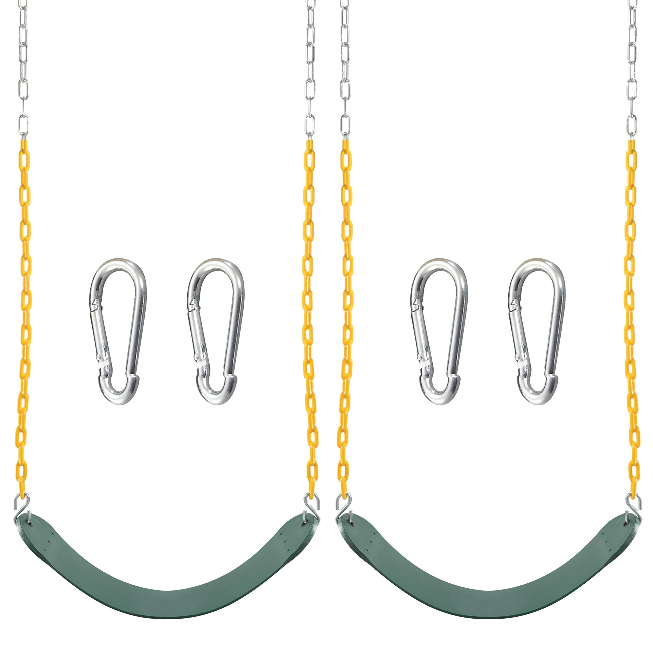 TURFEE Green Swing Seats with 66-Inch Chain, 2-Pack