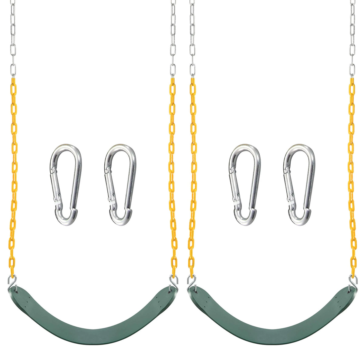 TURFEE Green Swing Seats with 66-Inch Chain, 2-Pack