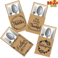 Thanksgiving Turkey Cutlery Holder, 36-Piece Set