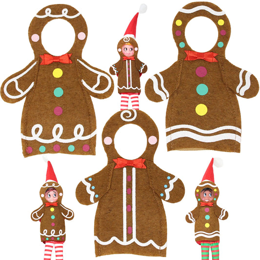 Joyin Santa Gingerbread Outfit Set for Elf Dolls, 3 Pack