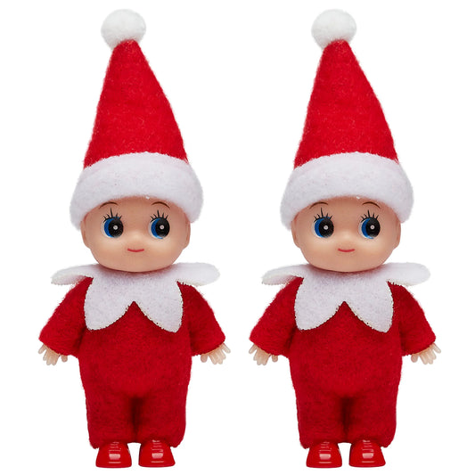 2 Red Tiny Christmas Dolls