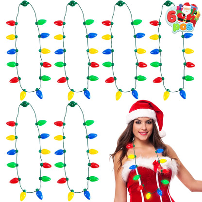 6-Pack Christmas Necklace with 12 Light Bulbs