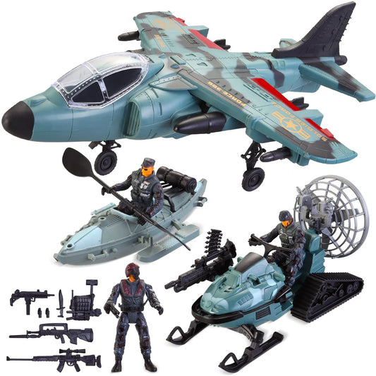 Camouflage Military Toy Set for Land and Air