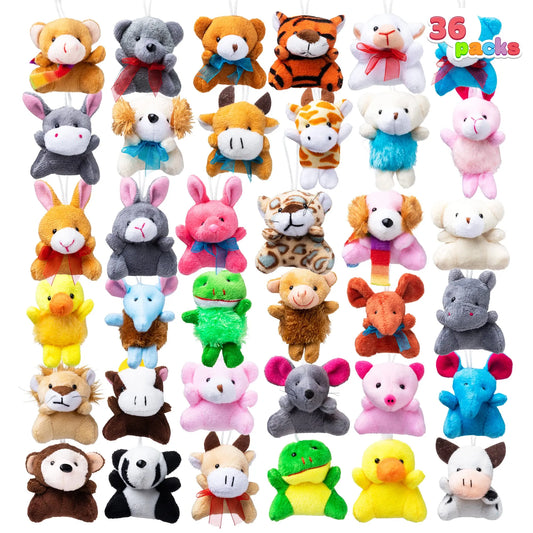 36-Piece Mini Plush Animal Toy Set (2.5-3 Inches, No Egg Shells)