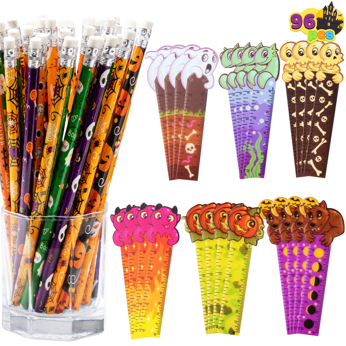 Halloween Pencil & Ruler Set (96-Piece)