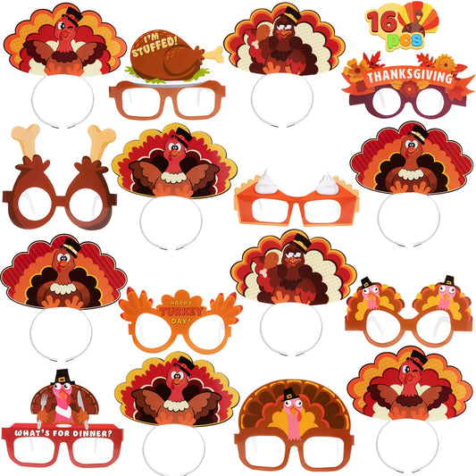 JOYIN Thanksgiving Party Photobooth Props, 16 Pack