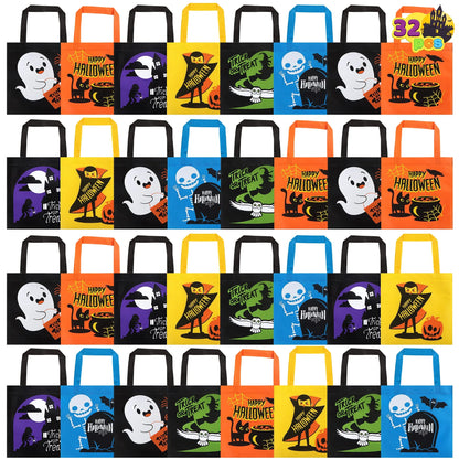 Halloween Non-Woven Colorful Tote Gift Bags (32-Pack)