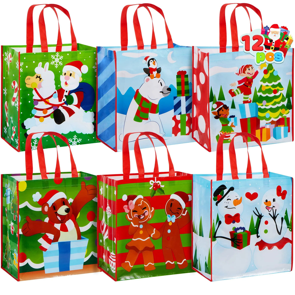 Tote Bags, 6 Designs, 12 Pieces