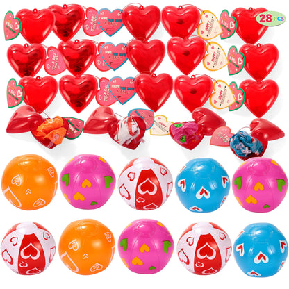 Valentine's Day Beach Balls, 28 Pack