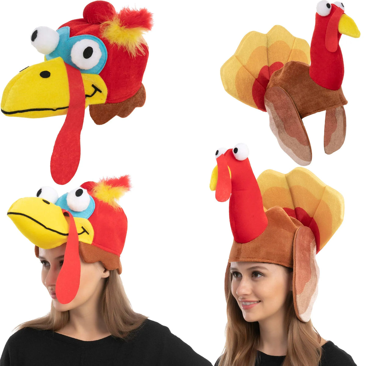 2-Pack Silly Thanksgiving Turkey Hats