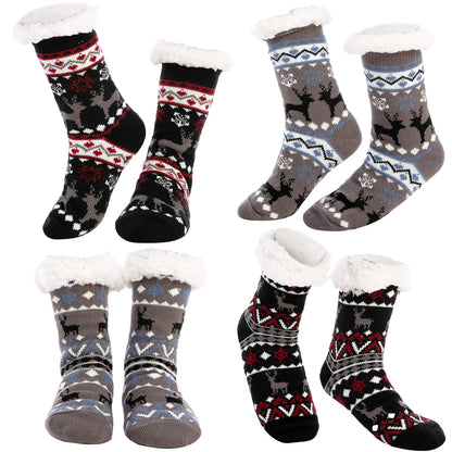 4-Piece Premium Fleece Crew Socks
