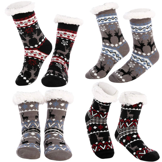 4-Piece Premium Fleece Crew Socks