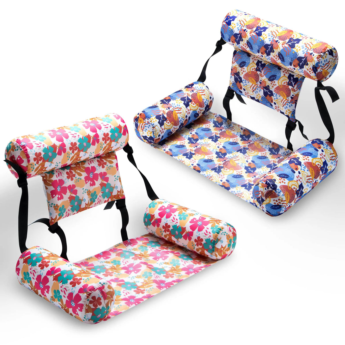 SLOOSH Flower Pattern Water Floating Chair (2-Pack)