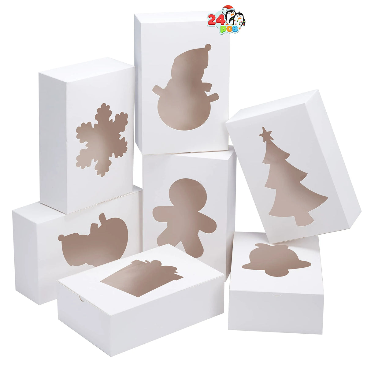 White Treat Boxes with Window, Pack of 24